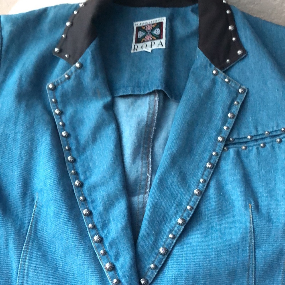 EUC Vintage 90s Hairston Roberson ROPA denim jacket blazer rodeo NFR rockies 12 - Picture 12 of 13